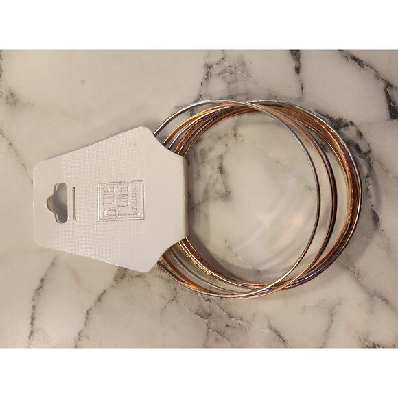 Gold & Silver-Tone Bangles Set By Plus One Collection - Picture 2 of 3